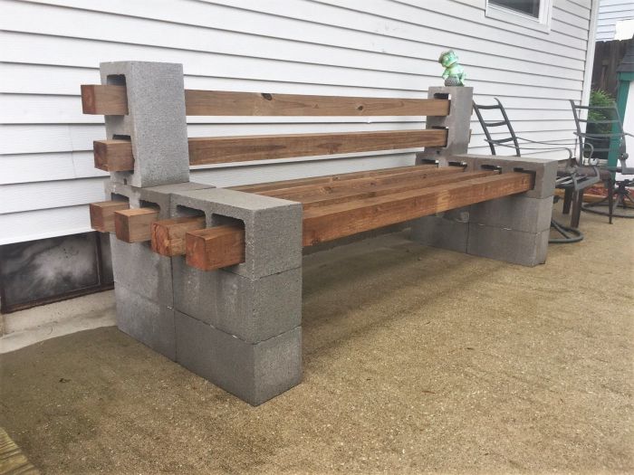 Cinder block benches diy