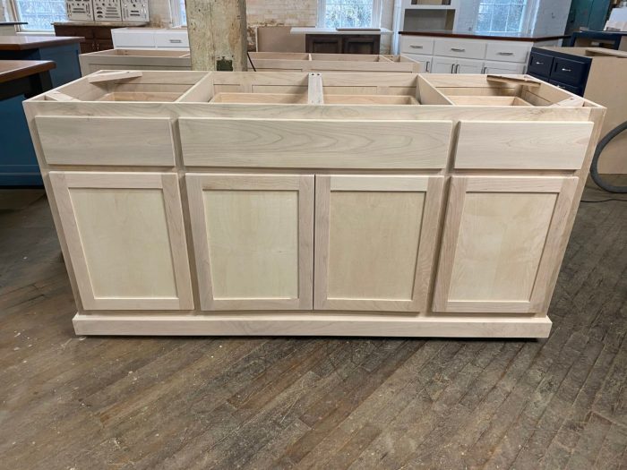 Diy kitchen island from stock cabinets