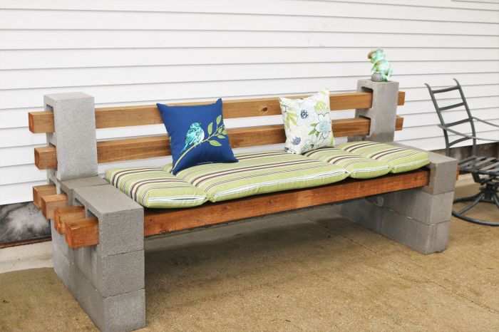 Cinder block benches diy